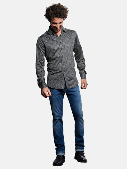 ENGBERS GERMANY Herren Langarm-Hemd gemustert Schwarz 32210 ENGBERS GERMANY Herren Langarm-Hemd gemustert Schwarz 32210