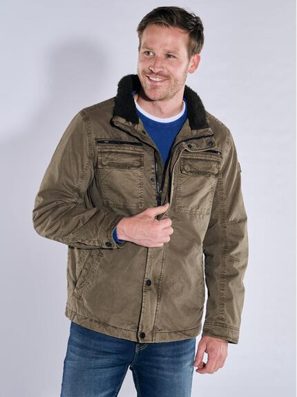 engbers Baumwoll-Jacke regular Hellbraun