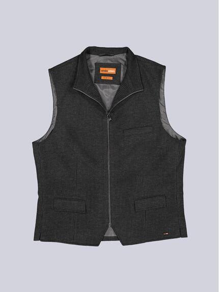 emilio adani Herren Sakko-Weste mit Zipper Anthrazit 39896