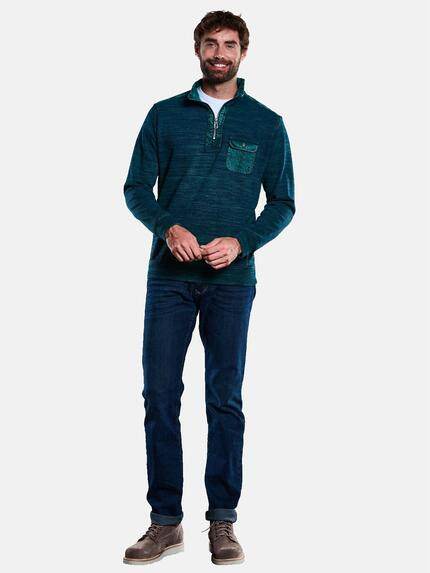 engbers Herren Sweatshirt Troyer-Kragen Petrolgruen 33390 engbers Herren Sweatshirt Troyer-Kragen Petrolgruen 33390