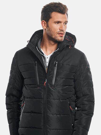 engbers Herren Jacke mit sportiver Golfballstruktur Schwarz 31020