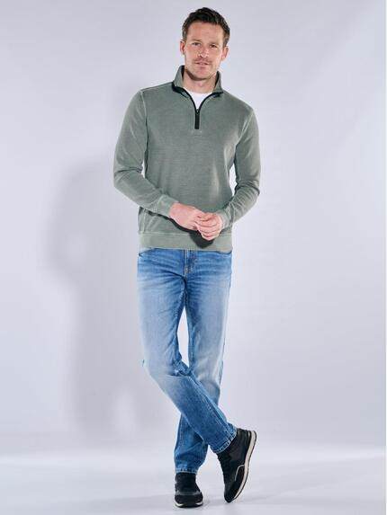 engbers Herren Sweatshirt mit Stehkragen Oliv 40083 engbers Herren Sweatshirt mit Stehkragen Oliv 40083