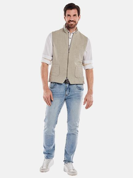 engbers Herren Sakko-Weste mit Zipper Beige 34499 engbers Herren Sakko-Weste mit Zipper Beige 34499