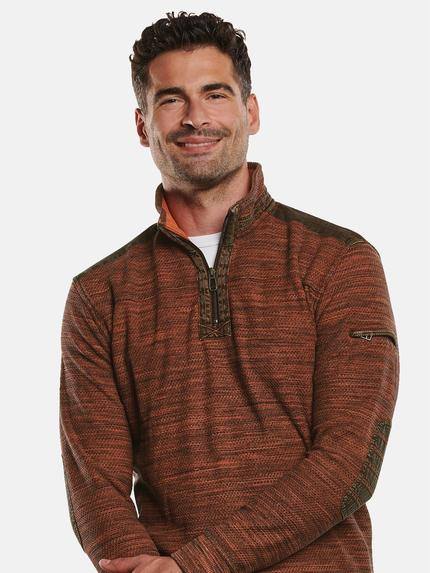 engbers Herren Sweatshirt gemustert Dunkelorange 32298