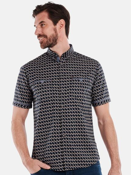engbers Herren Kurzarm-Hemd gemustert Blau 35206 engbers Herren Kurzarm-Hemd gemustert Blau 35206