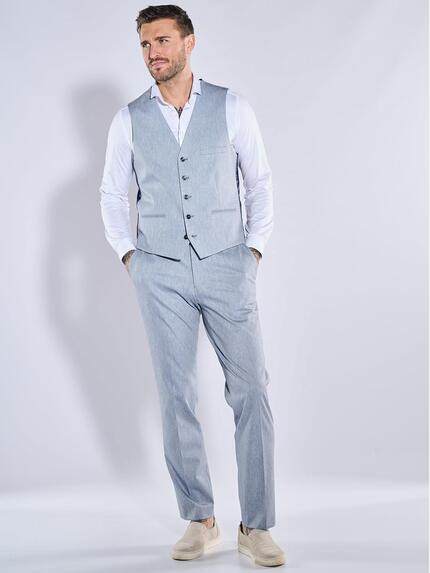 emilio adani Herren Anzug-Weste slim fit Blau 38444 emilio adani Herren Anzug-Weste slim fit Blau 38444