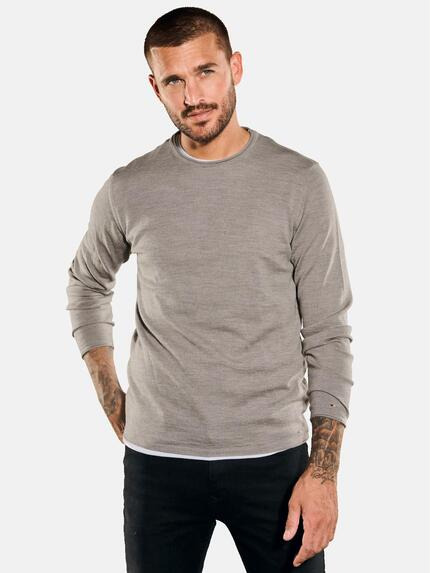 emilio adani Pullover aus Merinowolle Sand