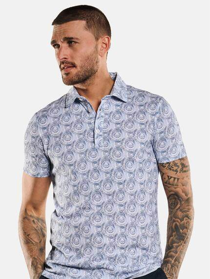 emilio adani Herren Polo-Shirt gemustert Weiß 33277