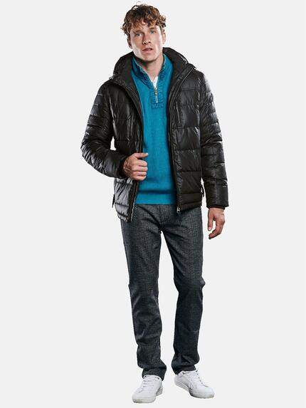 engbers Herren Jacke mit perforierter Oberflächenstruktur Schwarz 30763