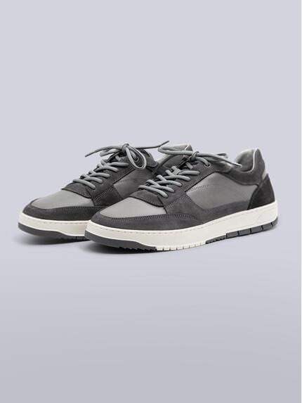 engbers Herren Ledersneaker sportiv Grau 39753