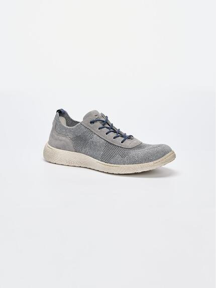 engbers Sneaker aus Materialmix Hellgrau
