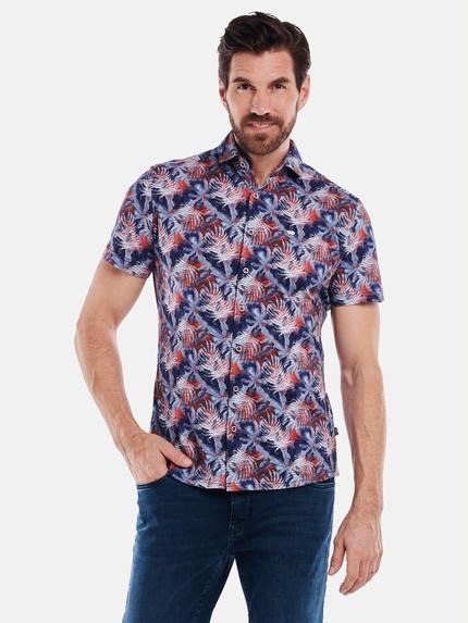 engbers Kurzarm-Hemd slim fit Feuerrot