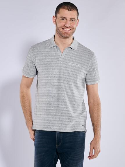engbers Polo-Shirt strukturiert Silbergrau