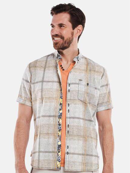 engbers Herren Kurzarm-Hemd kariert Reinorange 35136