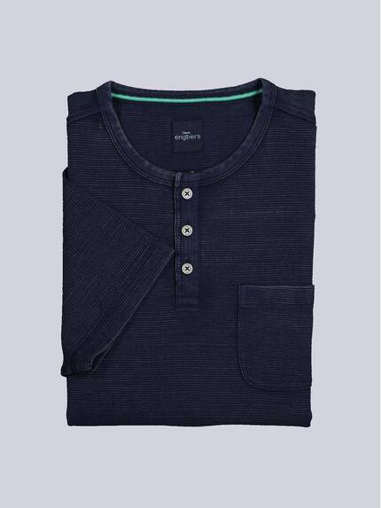 engbers Henley T-Shirt Indigoblau
