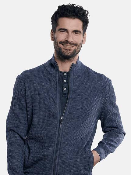 engbers Herren Strickjacke mit feiner Struktur Blau 31252 engbers Herren Strickjacke mit feiner Struktur Blau 31252