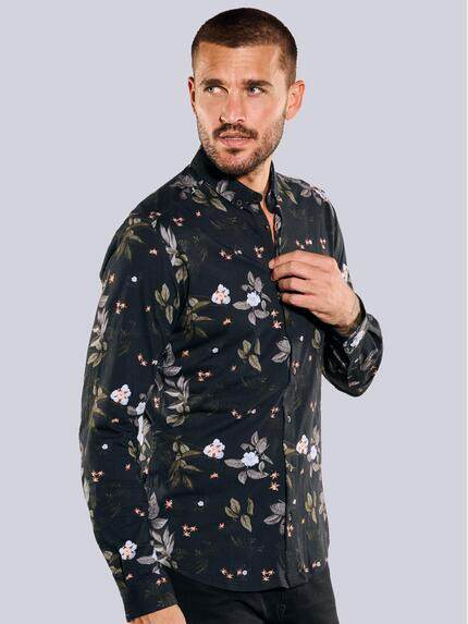 emilio adani Herren Langarm-Hemd gemustert Grau 35365 emilio adani Herren Langarm-Hemd gemustert Grau 35365