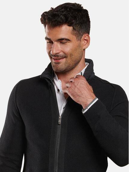 engbers Herren Cardigan mit herausnehmbarer Kapuze Schwarz 32385 engbers Herren Cardigan mit herausnehmbarer Kapuze Schwarz 32385