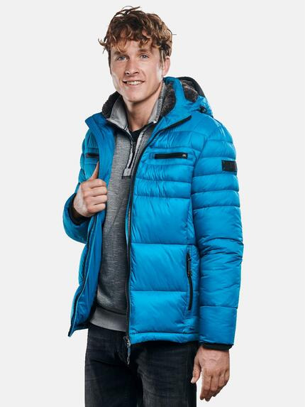 engbers Jacke mit kuscheligem Fellimitat Petrolblau
