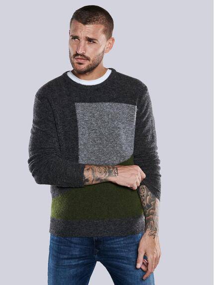 emilio adani Rundhals Pullover Anthrazit