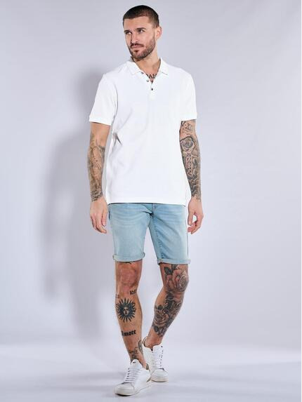 emilio adani Herren Polo-Shirt strukturiert Weiß 36978 emilio adani Herren Polo-Shirt strukturiert Weiß 36978