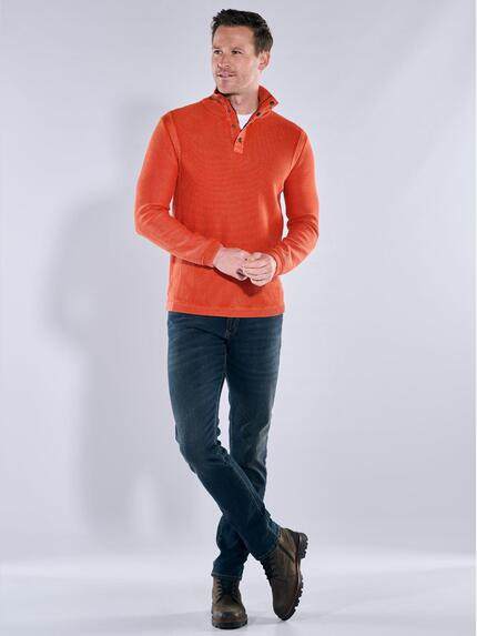 engbers Herren Pullover Polokragen Orange 39916