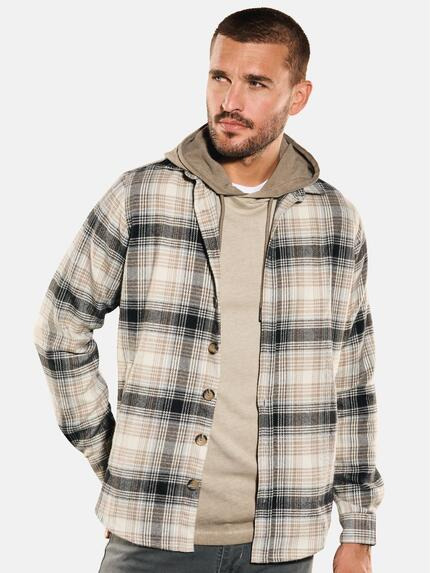 emilio adani Herren Langarm-Hemd kariert Beige 35216 emilio adani Herren Langarm-Hemd kariert Beige 35216