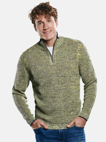 engbers Troyer Pullover mit Stehkragen Maisgelb