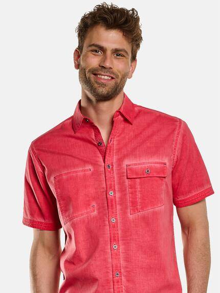 engbers Herren Kurzarm-Hemd uni Feuerrot 33041 engbers Herren Kurzarm-Hemd uni Feuerrot 33041