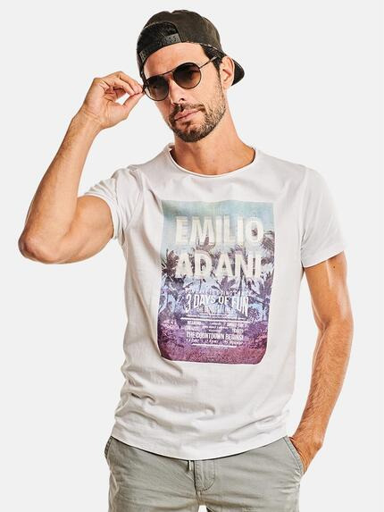 emilio adani Rundhals T-Shirt Reinweiss