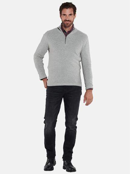 engbers Herren Pullover mit Stehkragen Grau 35555 engbers Herren Pullover mit Stehkragen Grau 35555