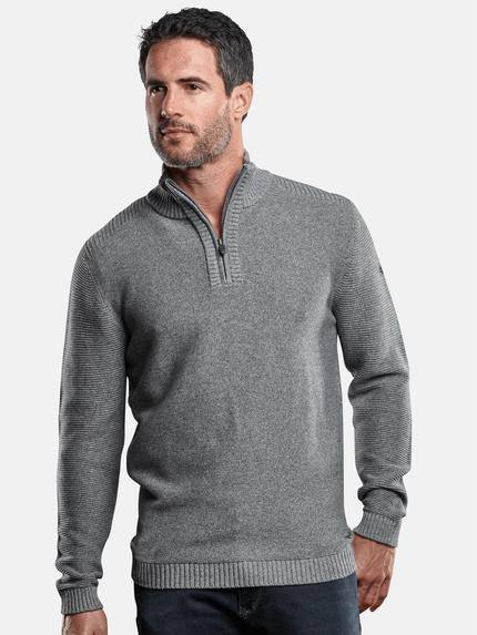 engbers Herren Pullover Polokragen Silbergrau 28948