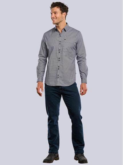 engbers Herren Langarm-Hemd gemustert Saphirblau 34029 engbers Herren Langarm-Hemd gemustert Saphirblau 34029
