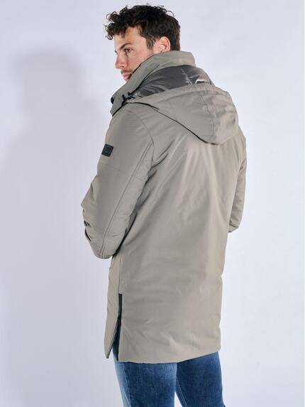 emilio adani Herren Jacke mit unterlegtem Reißverschluss Braunbeige 39379