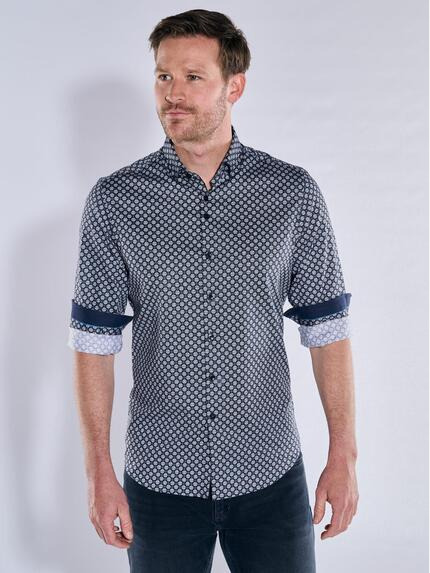 ENGBERS GERMANY Langarm-Hemd in Satin-Warenqualität Schwarz