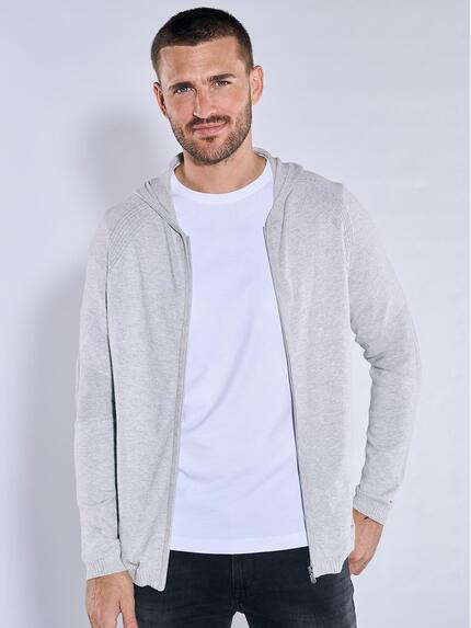 emilio adani Cardigan mit Kapuze Silbergrau