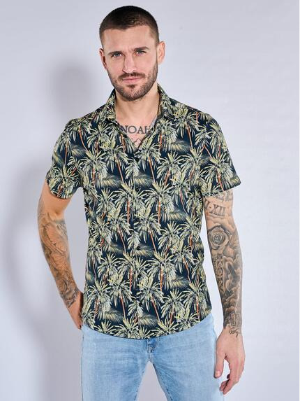 emilio adani Kurzarm-Hemd slim fit Hellgelb
