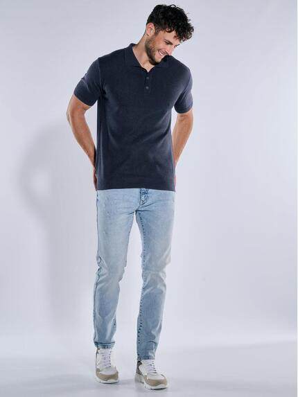 emilio adani Herren Strick Polo-Shirt uni Blau 39336 emilio adani Herren Strick Polo-Shirt uni Blau 39336
