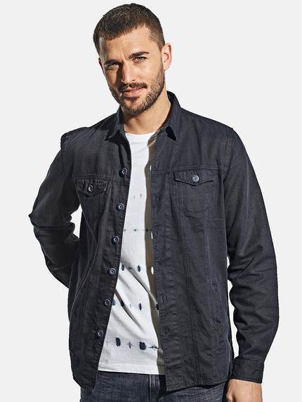 emilio adani Overshirt in Canvas-Qualität Saphirblau