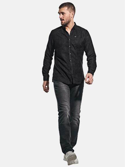 emilio adani Herren Hemd in Suede-Optik Schwarz 30556 emilio adani Herren Hemd in Suede-Optik Schwarz 30556