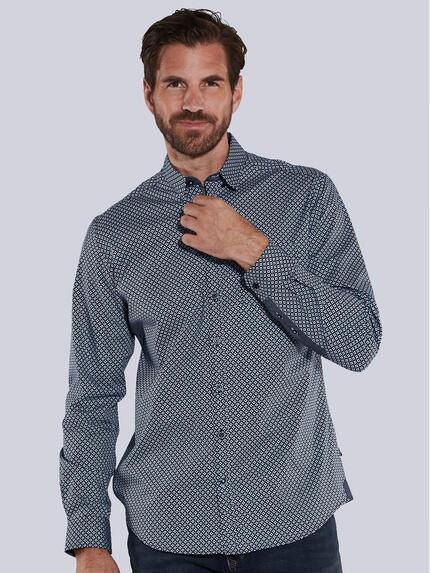 engbers Herren Langarm-Hemd gemustert Mittelblau 36086 engbers Herren Langarm-Hemd gemustert Mittelblau 36086