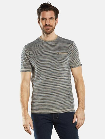 engbers T-Shirt gestreift Braunbeige