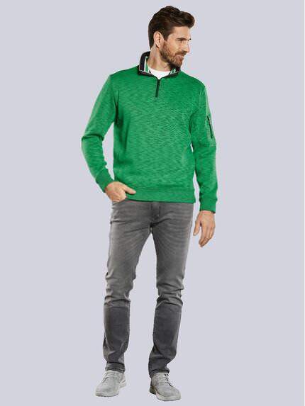 engbers Herren Sweatshirt mit Stehkragen Grasgruen 34349