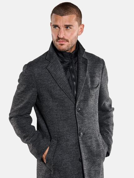 emilio adani Herren Mantel mit Inlet Grau 33576 emilio adani Herren Mantel mit Inlet Grau 33576