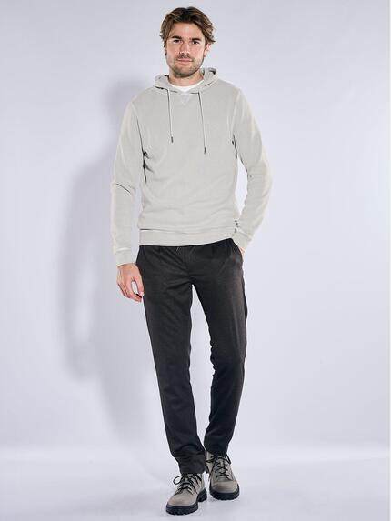 emilio adani Herren Sweatshirt mit Kapuze Silbergrau 41032