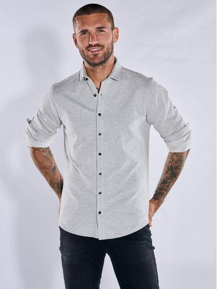 emilio adani Herren Langarm-Hemd slim fit Grau 37854