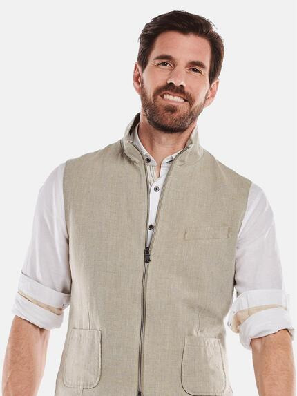 engbers Herren Sakko-Weste mit Zipper Beige 34499 engbers Herren Sakko-Weste mit Zipper Beige 34499