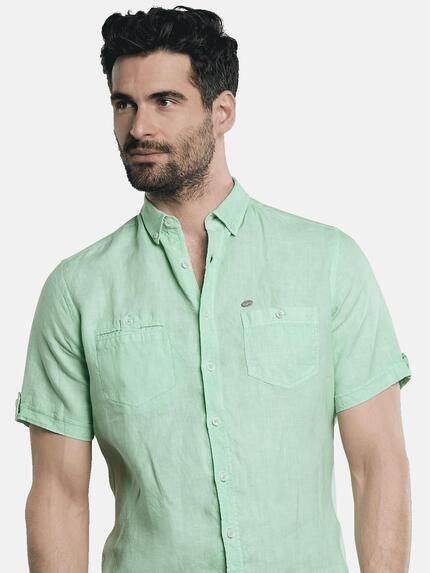 engbers Herren Kurzarm-Hemd aus Leinen Gruen 31740 engbers Herren Kurzarm-Hemd aus Leinen Gruen 31740