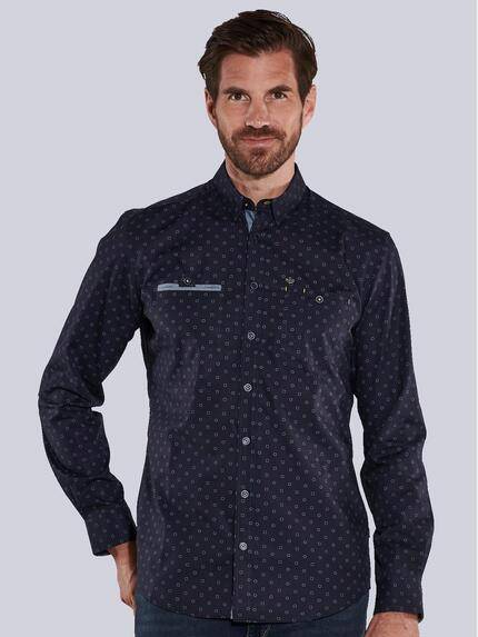 engbers Herren Langarm-Hemd gemustert Blau 36163 engbers Herren Langarm-Hemd gemustert Blau 36163