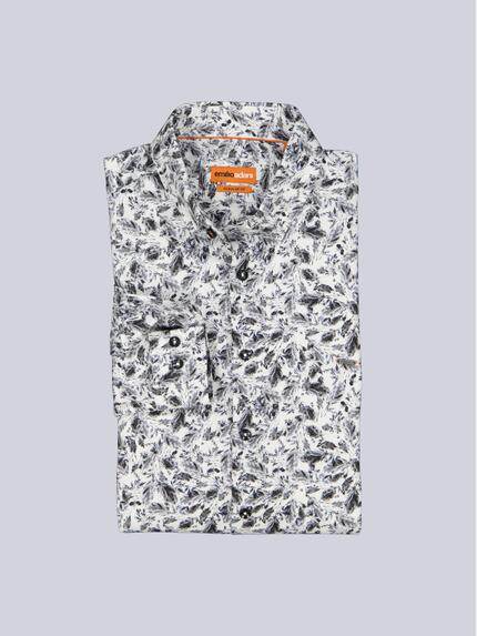 emilio adani Herren Langarm-Hemd gemustert Anthrazit 39633